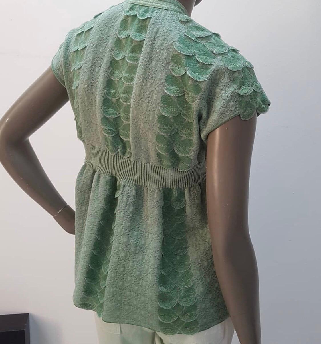 Chanel Paris Seoul Cruise 2016 Green Top Blouse In Excellent Condition In Krakow, PL