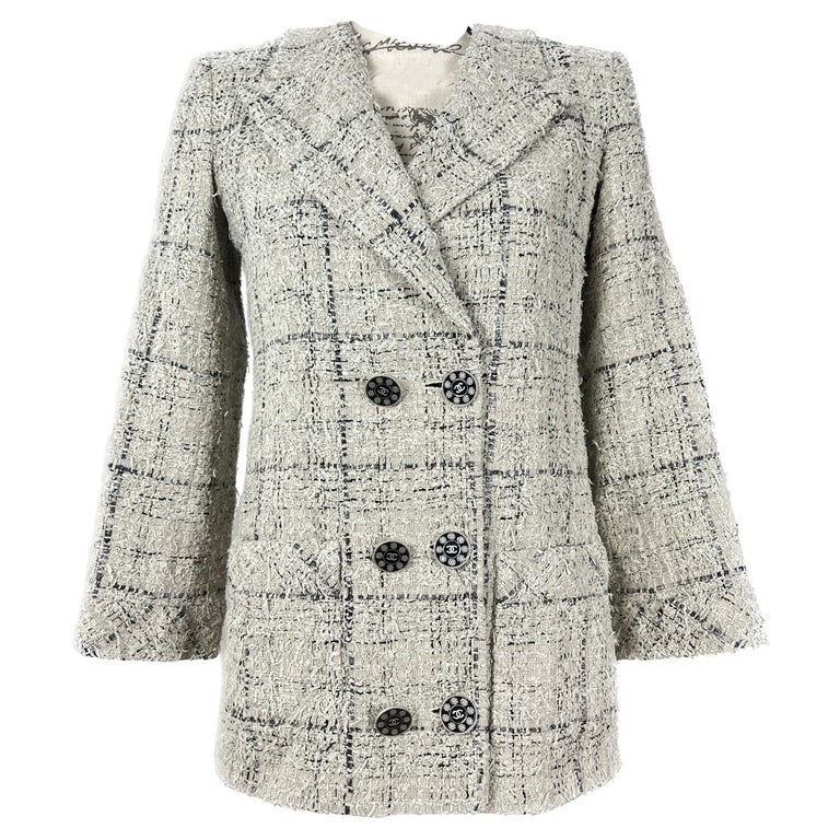 CHANEL, Jackets & Coats, Authentic Rare Chanel 994 Runway Cc Logo Pink  Cropped Tweed Boucle Wool Jacket