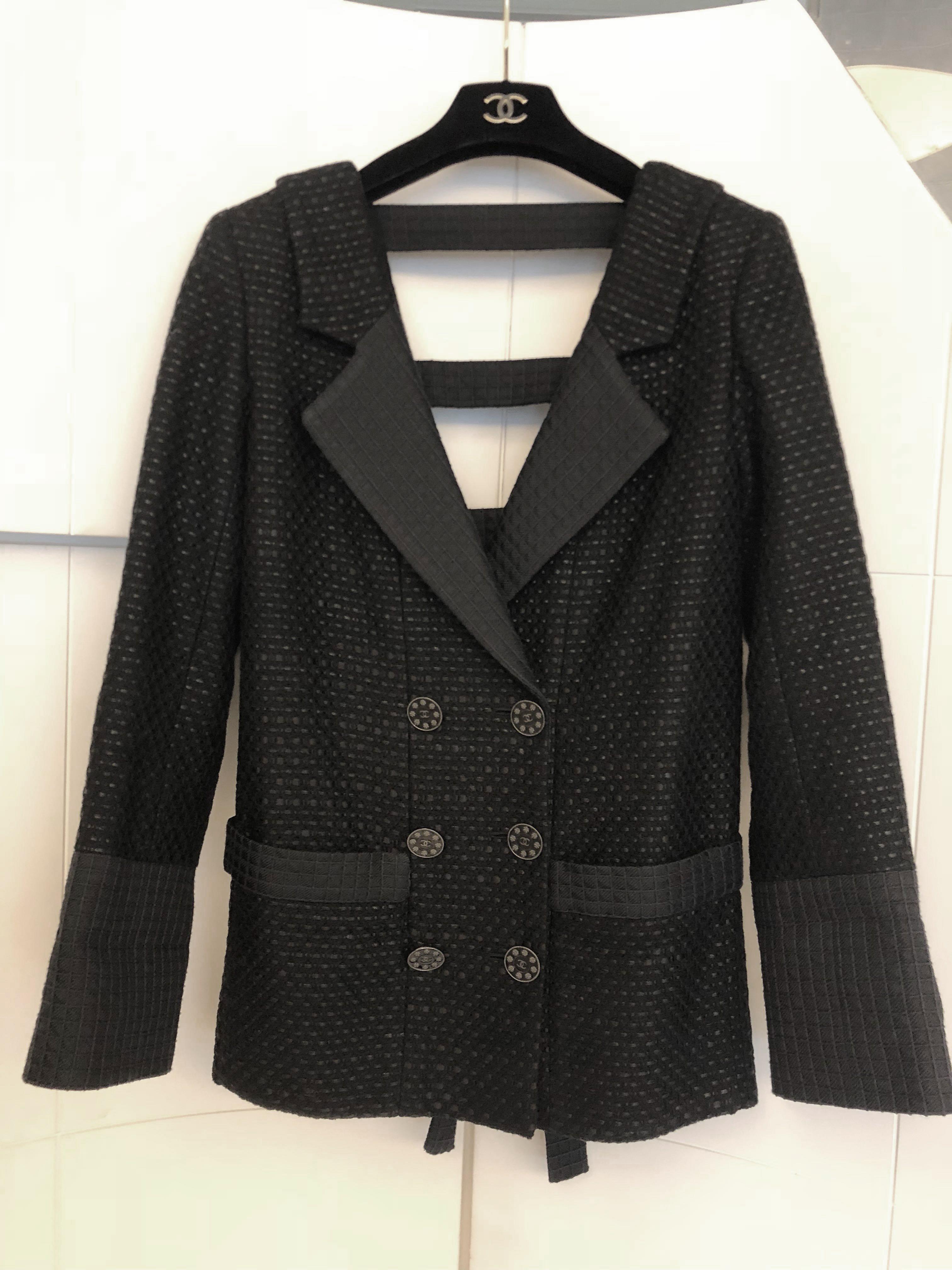 Chanel Paris / Seoul Runway Black Tweed Jacket  7