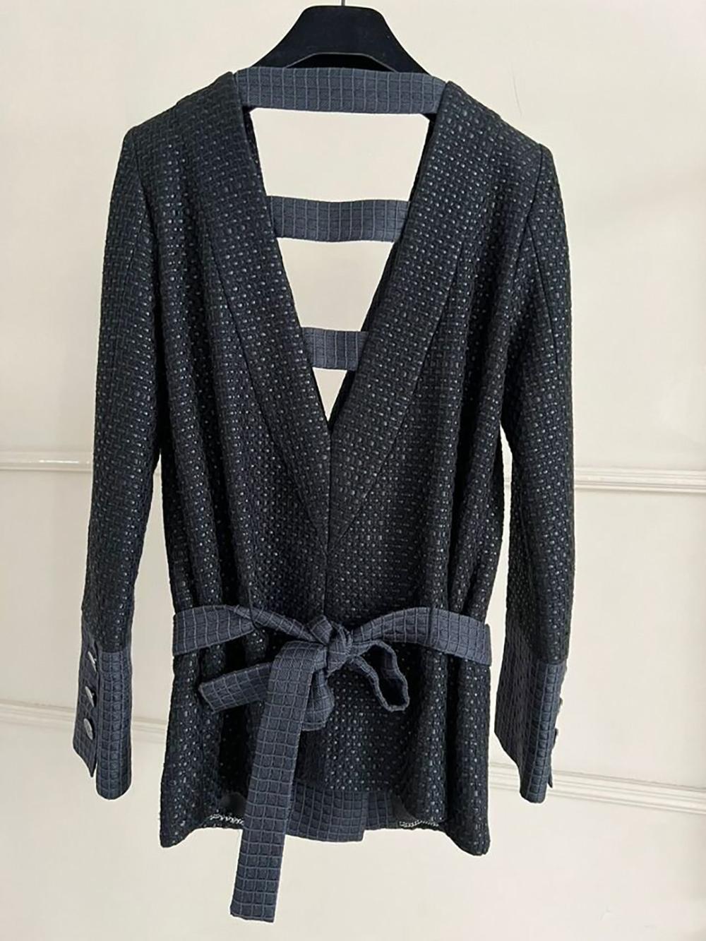 Chanel Paris / Seoul Runway Black Tweed Jacket  9