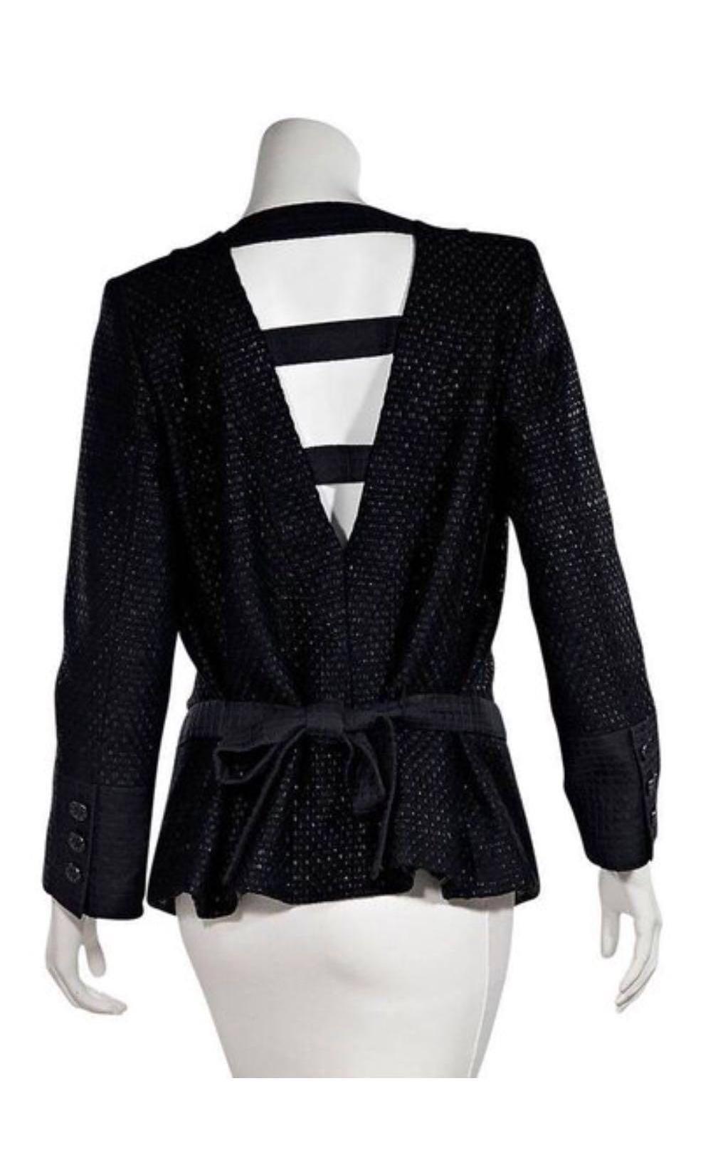 Chanel Paris / Seoul Runway Black Tweed Jacket  4