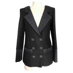 Chanel Paris / Seoul Runway Black Tweed Jacket 