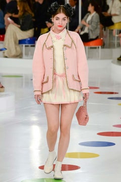 Chanel Paris / Seoul Runway CC Buttons Pleated Dress