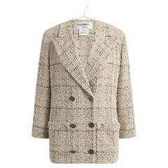 Chanel Paris / Seoul Laufsteg Nude Beige Tweed-Jacke