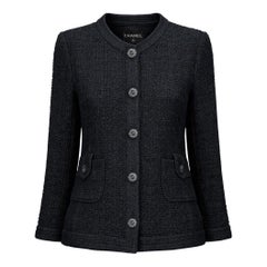 CHANEL Paris / SEOUL Timeless Black Tweed Jacket 40 FR