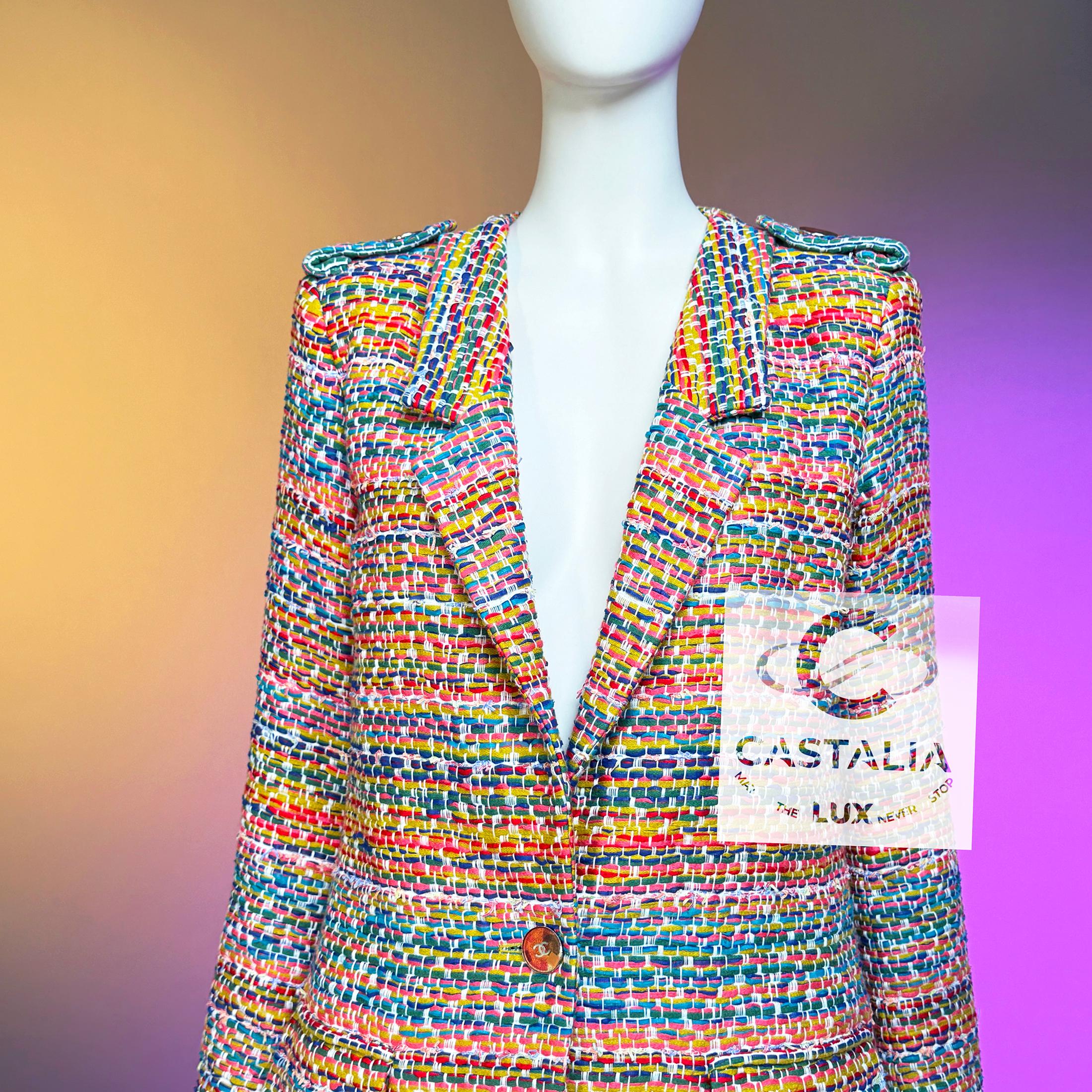 Chanel Paris / Seoul Lebendige Dynamik Tweed Jacke 36 FR im Angebot 6