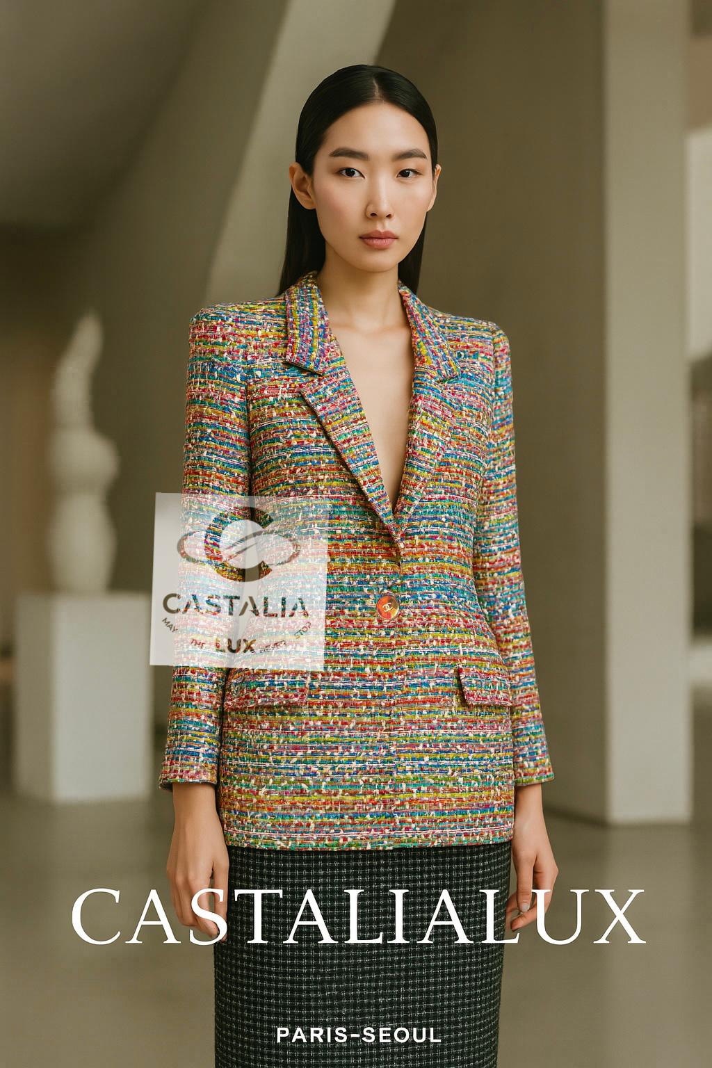 Chanel Paris / Seoul Lebendige Dynamik Tweed Jacke 36 FR (Braun) im Angebot