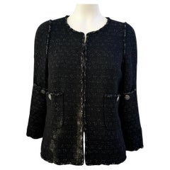 Chanel Paris / Shanghai Black Shimmering Tweed Jacket