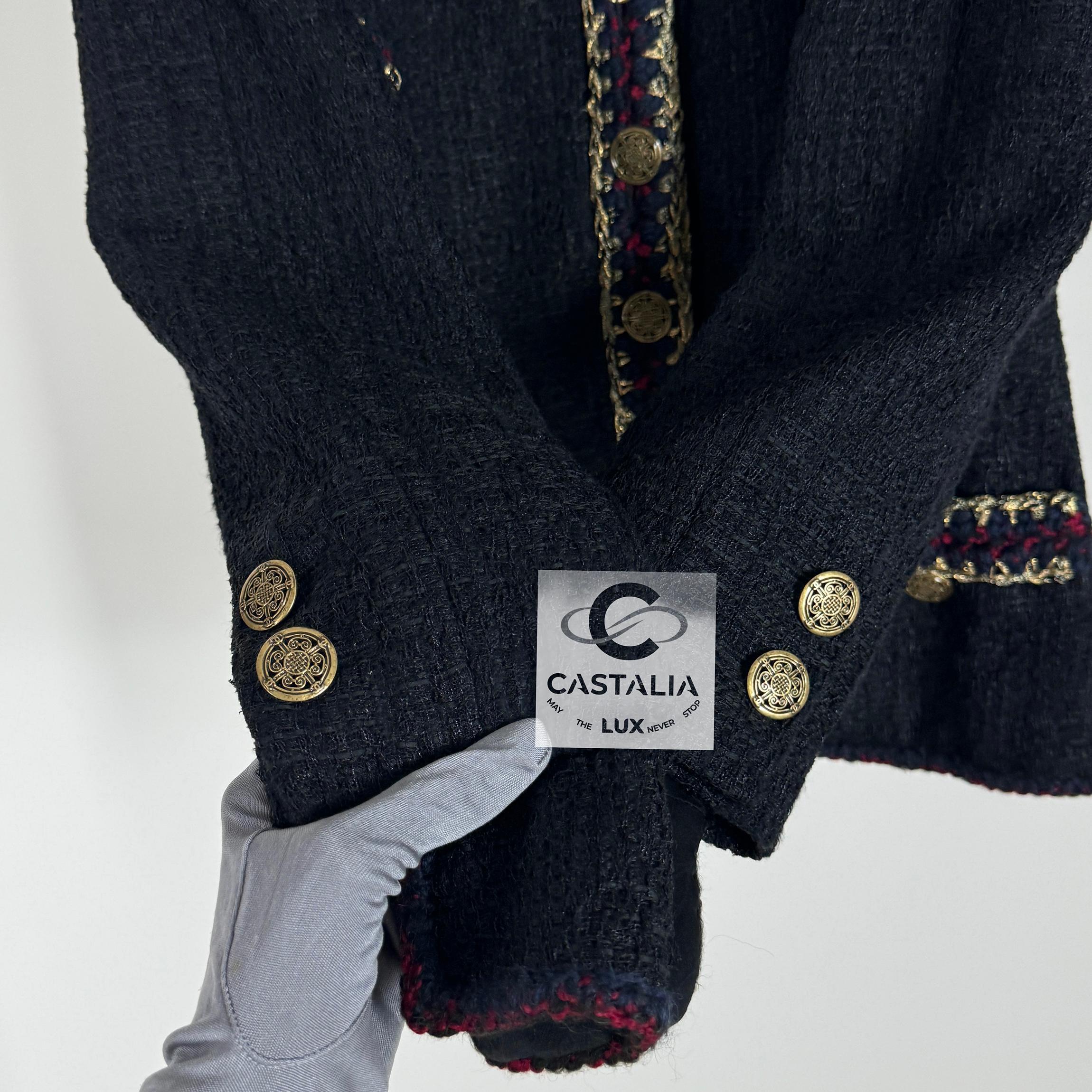 Chanel Paris / Shanghai Black Tweed Jacket 40 FR 6