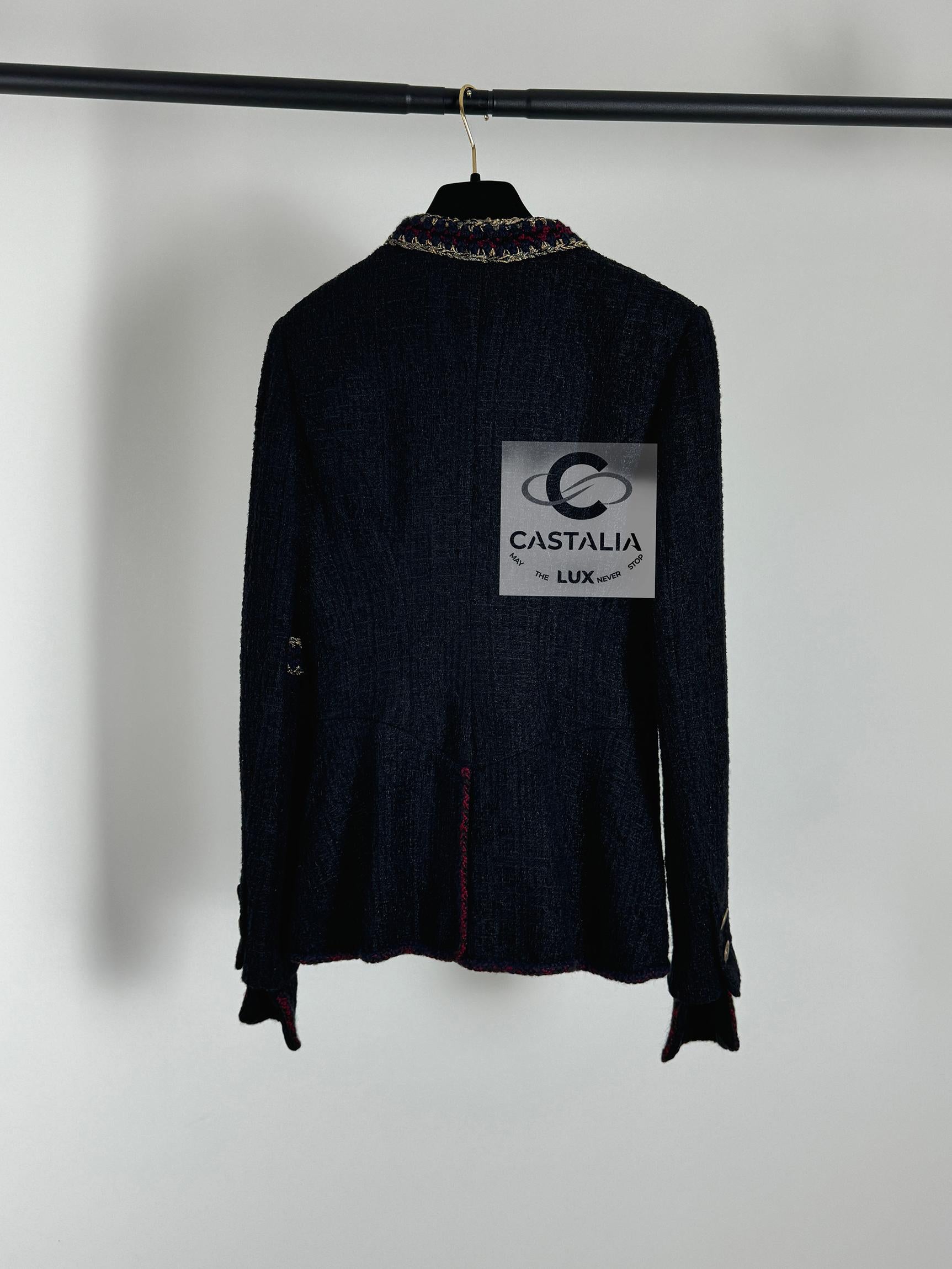 Chanel Paris / Shanghai Black Tweed Jacket 40 FR 8