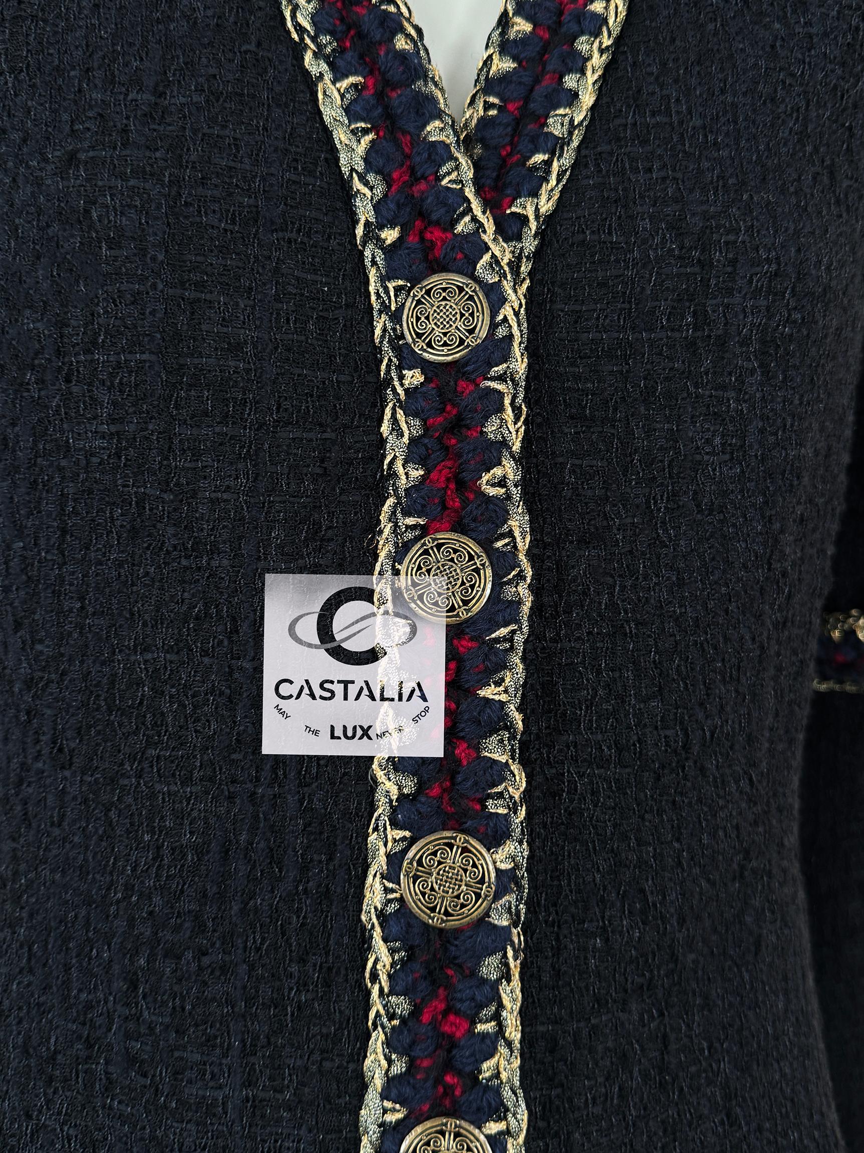 Chanel Paris / Shanghai Black Tweed Jacket 40 FR 1