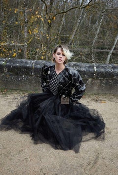 CHANEL Paris / SHANGHAI Black Tweed Jacket with Braided Trim 36 FR