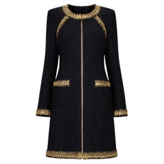 CHANEL Paris / SHANGHAI Black Tweed Jacket with Braided Trim 36 FR