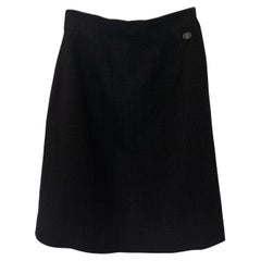 Chanel Paris / Shanghai Black Tweed Skirt