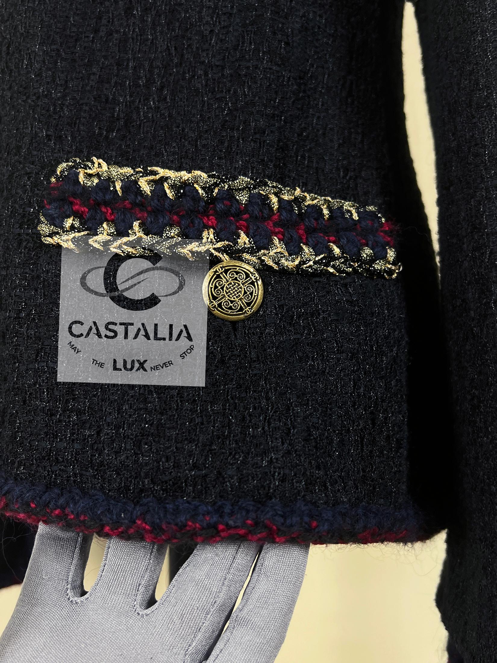 Chanel París / Shanghai CC Buttons Chaqueta de tweed negro 36 FR en venta 5