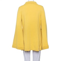 Chanel Paris Shanghai Collection Yellow Cashmere Logo Intarsia Knit Jumper L