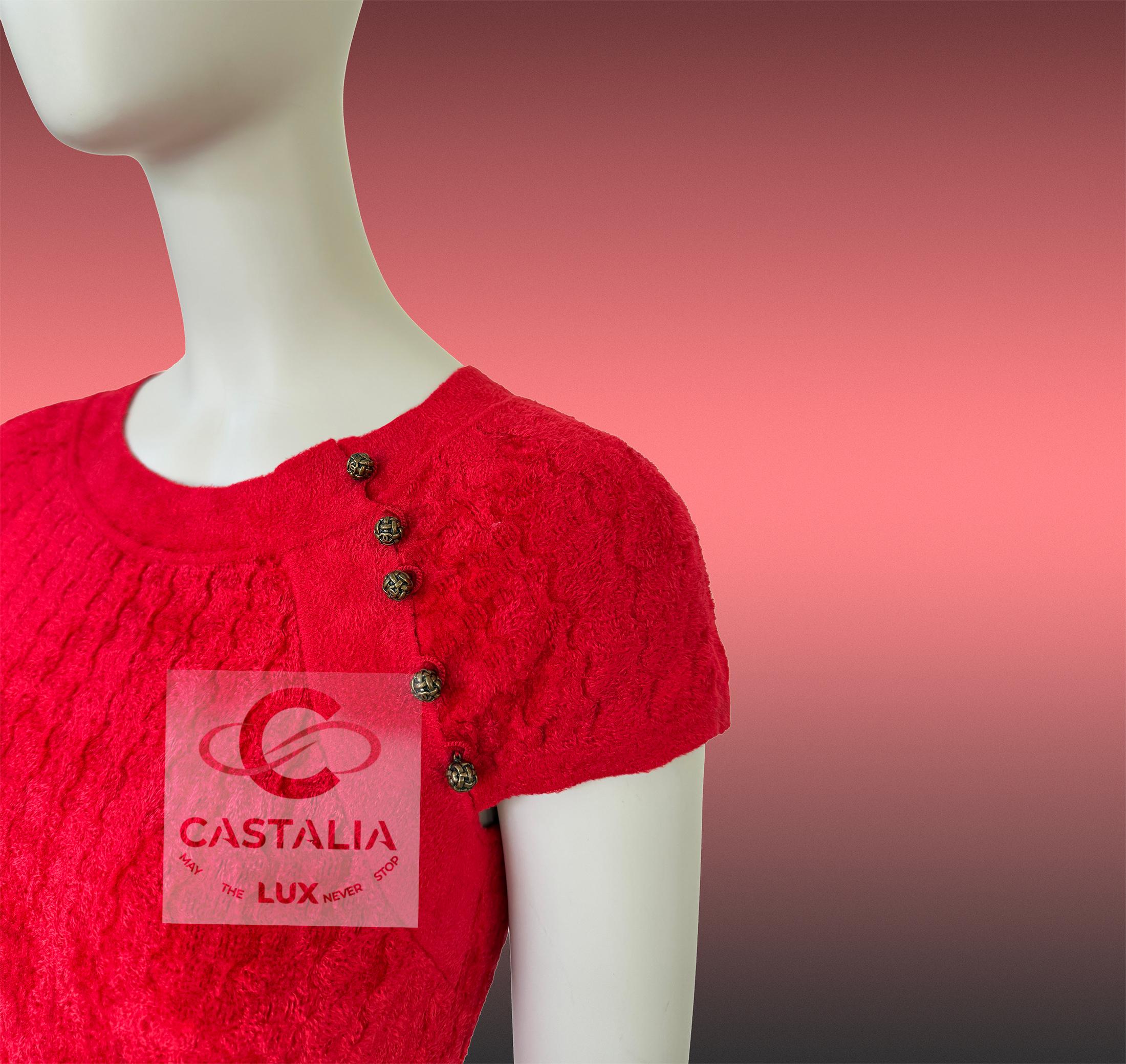 CHANEL Paris / Shanghai Eastern Grace Rotes Kleid 36 FR im Angebot 6