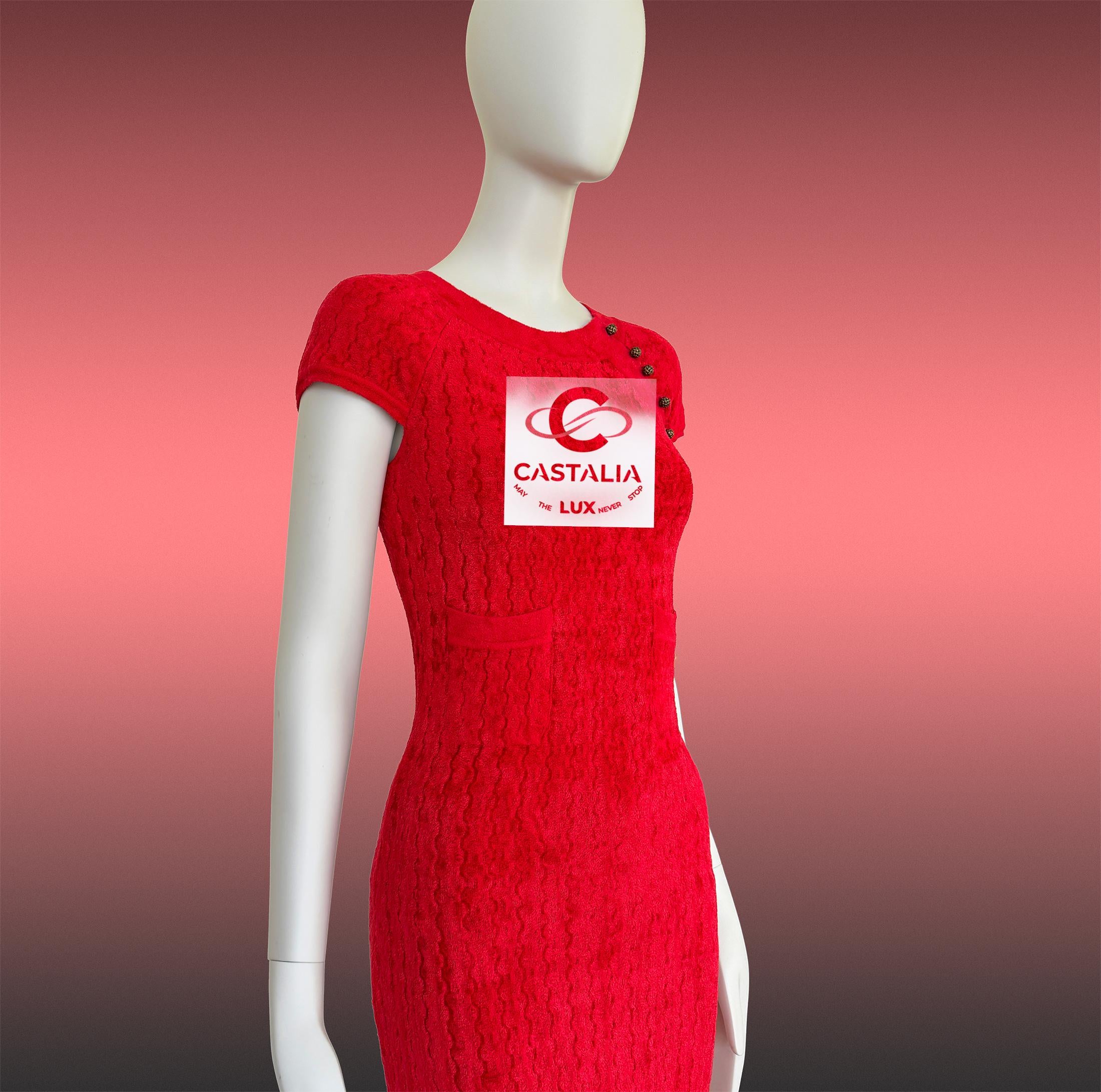 Chanel Paris / Shanghai Eastern Grace Robe rouge 36 FR en vente 7