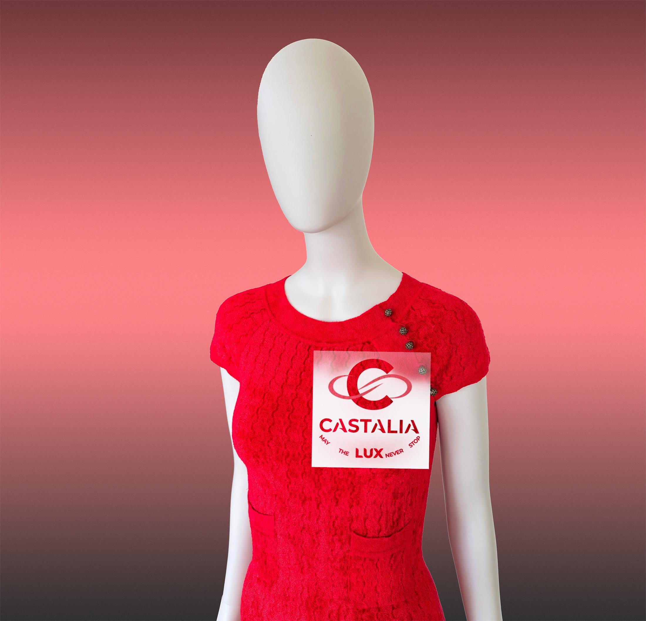 Chanel Paris / Shanghai Eastern Grace Robe rouge 36 FR en vente 3