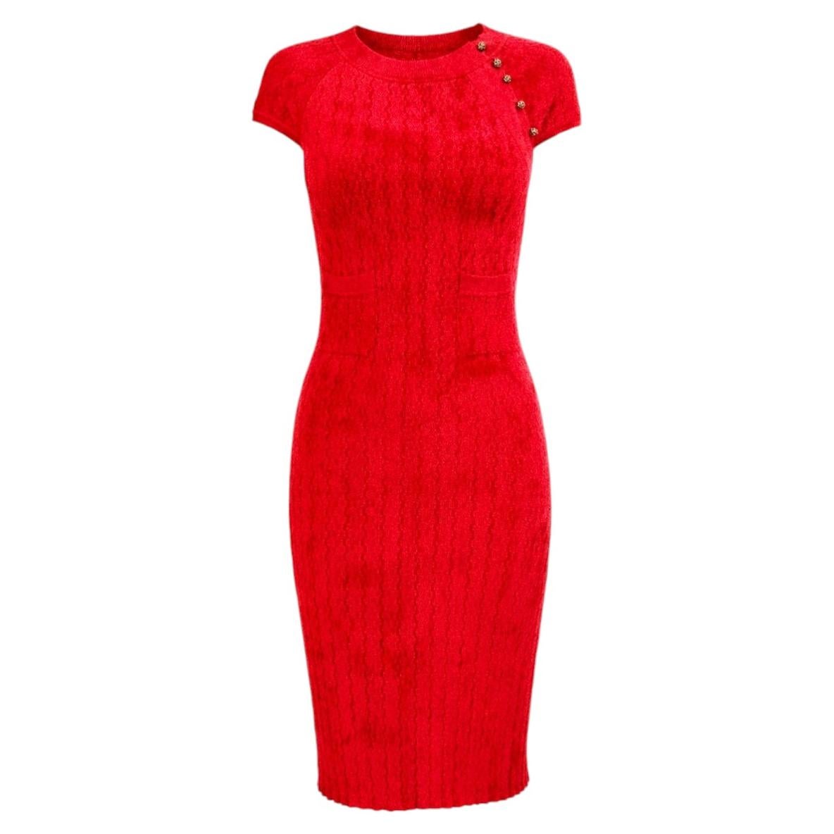 CHANEL Paris / Shanghai Eastern Grace Red Dress 36 FR