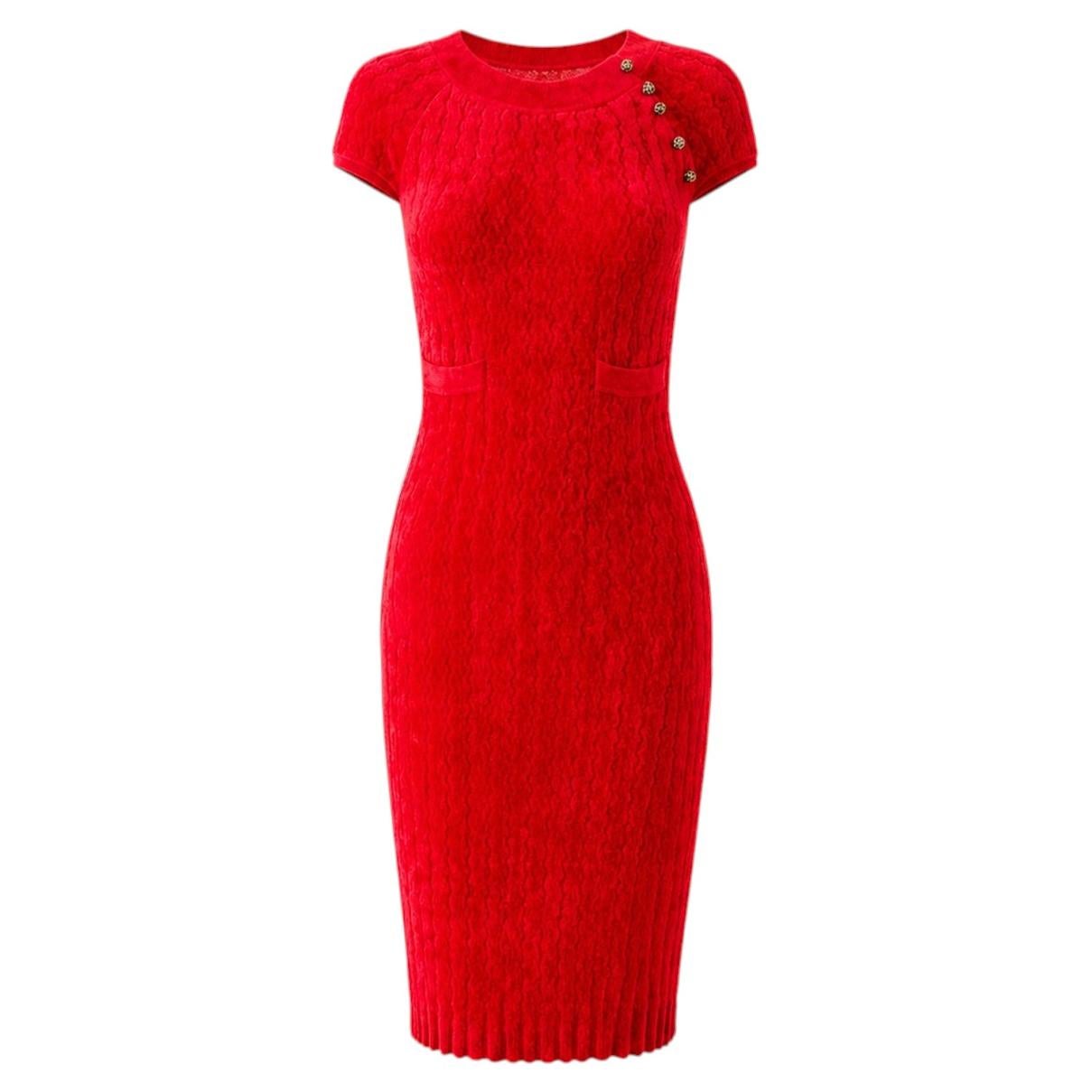 CHANEL Paris / Shanghai Eastern Grace Red Dress 36 FR