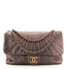 Chanel Paris-Shanghai Fan Flap Bag Quilted Metallic Lambskin Maxi