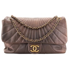 Chanel Paris-Shanghai Fan Flap Bag Quilted Metallic Lambskin Maxi