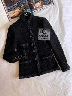 CHANEL Paris / Shanghai Iconic Black Tweed Jacket 40 FR