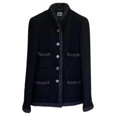 CHANEL Paris / Shanghai Iconic Black Tweed Jacket 40 FR