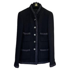 CHANEL Paris / Shanghai Iconic Black Tweed Jacket 40 FR