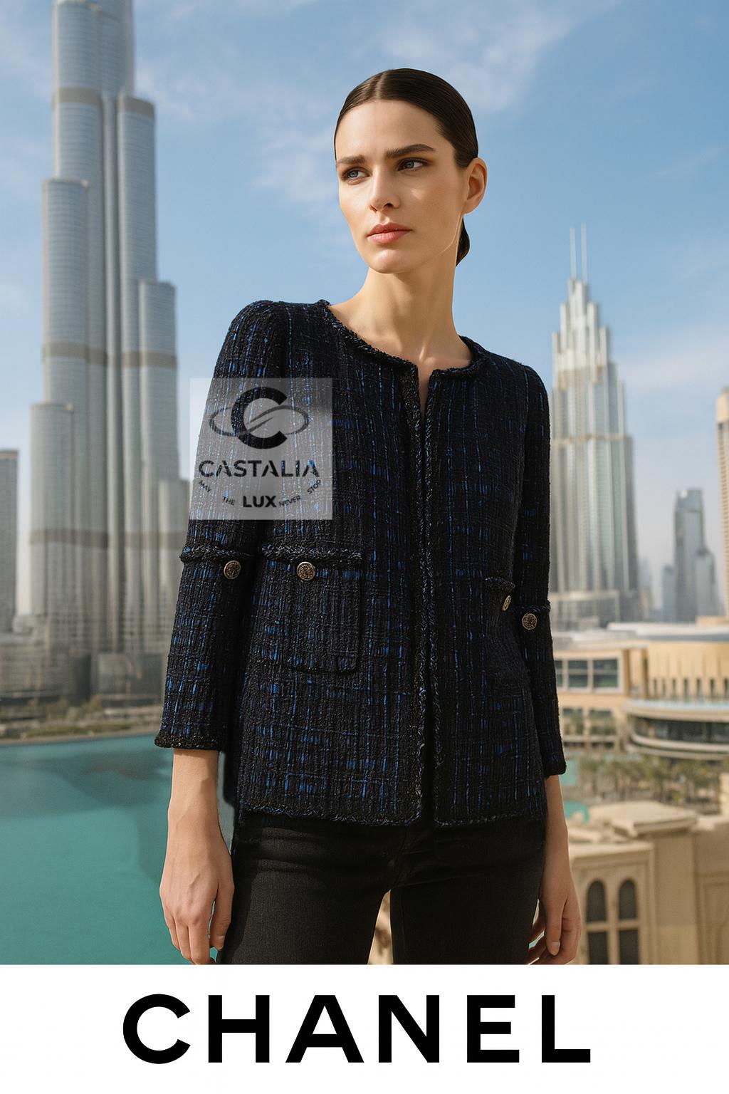 Nero Chanel Parigi / Shanghai Giacca in tweed Lesage 38 FR in vendita