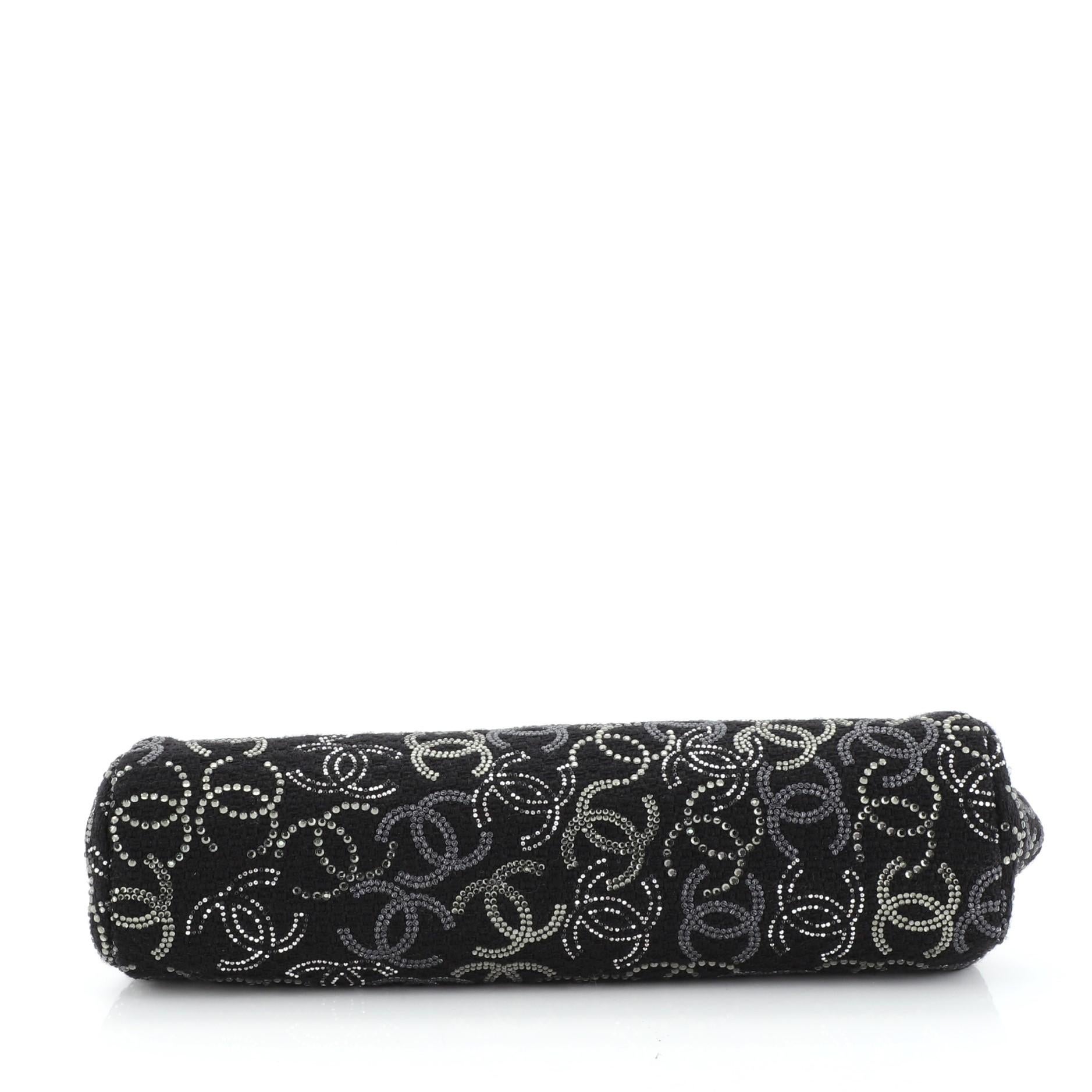 Chanel Paris-Shanghai Pudong Clutch Strass Embellished Tweed In Good Condition In NY, NY