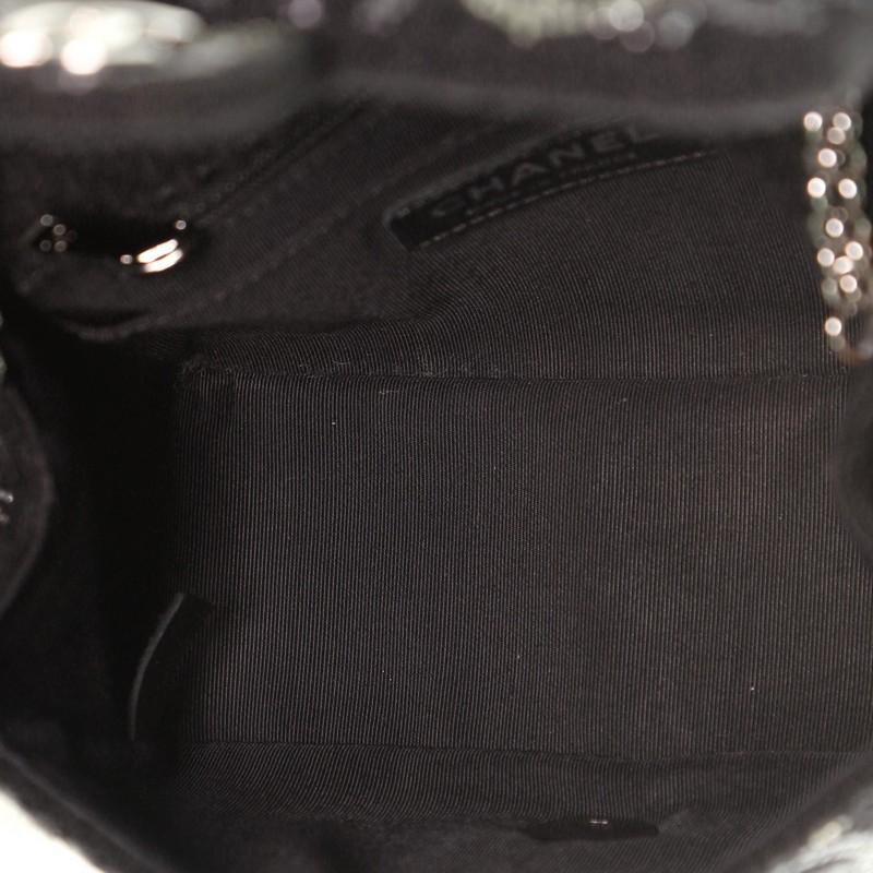 Black Chanel Paris-Shanghai Pudong Flap Bag Strass Embellished Tweed Mini