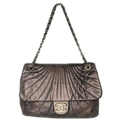 Chanel Paris-Shanghai Quilted Fan Flap Bag Metallic Lambskin