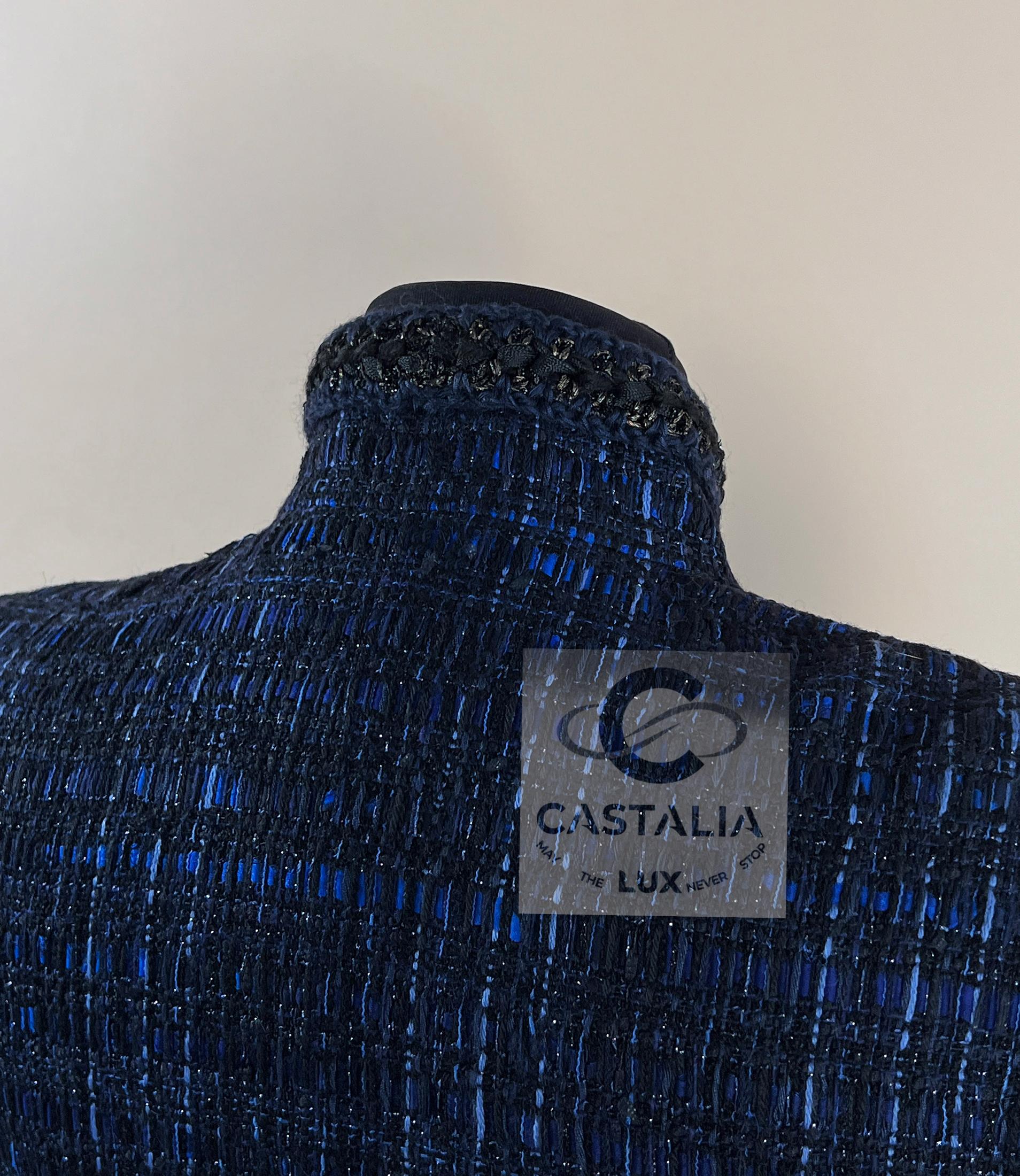 Chanel Paris / Shanghai Ribbon Tweed Jacket 44 FR en vente 9