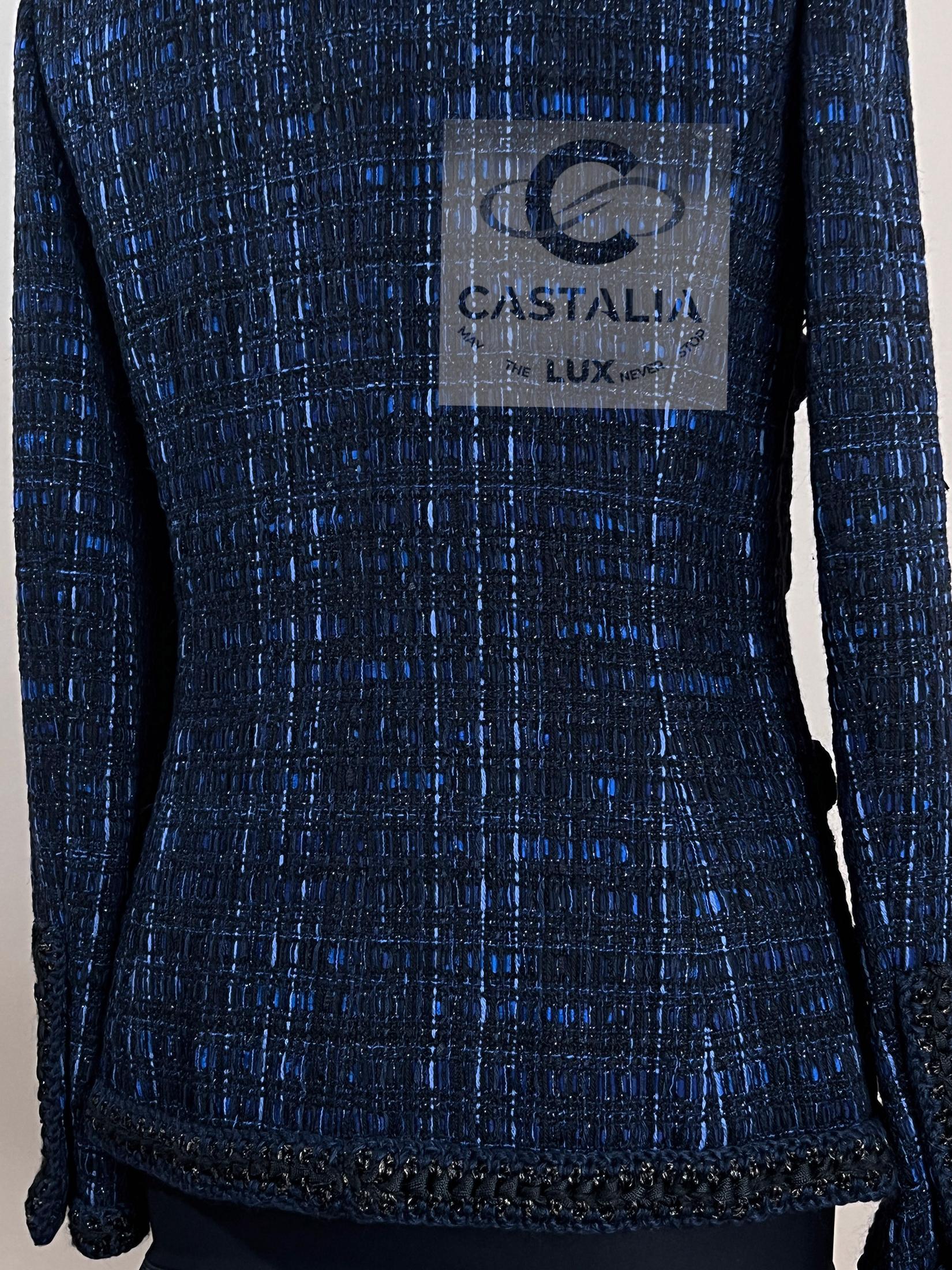 Chanel Paris / Shanghai Ribbon Tweed Jacket 44 FR en vente 10