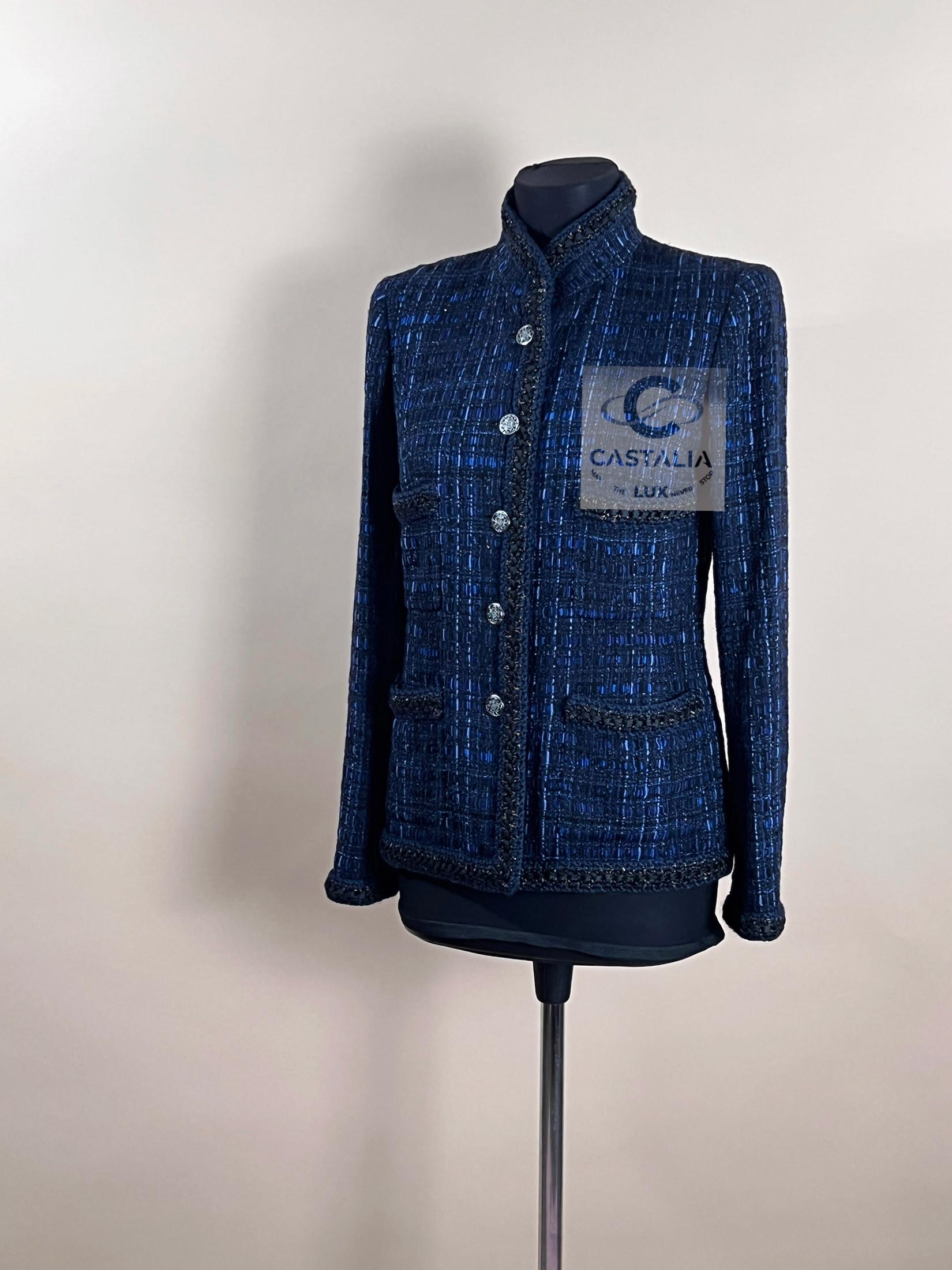 Chanel Paris / Shanghai Ribbon Tweed Jacket 44 FR en vente 2