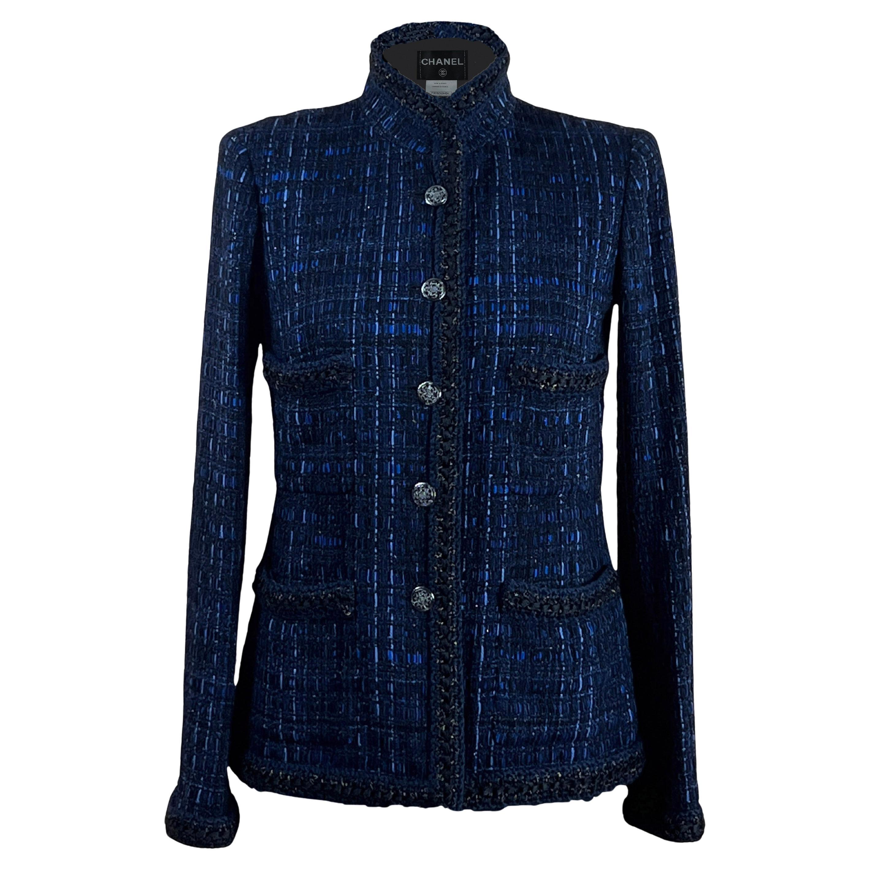 Chanel Paris / Shanghai Ribbon Tweed Jacket 44 FR en vente