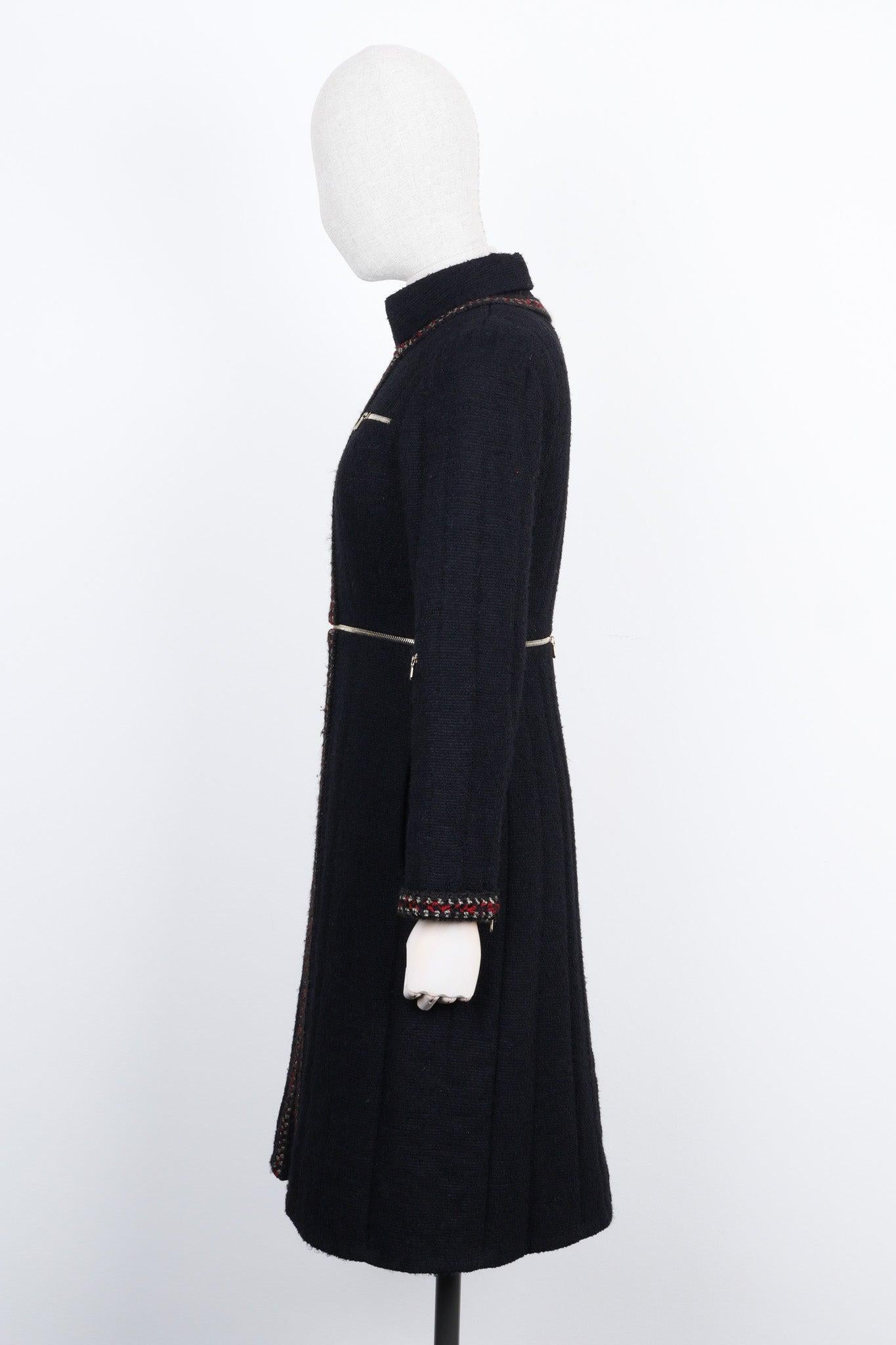 Chanel Paris / Shanghai Runway Black Tweed Coat 50 FR 7