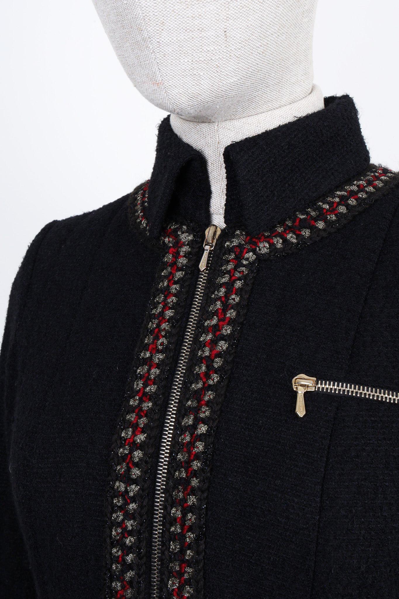 Chanel Paris / Shanghai Runway Black Tweed Coat 50 FR In Excellent Condition In Dubai, AE