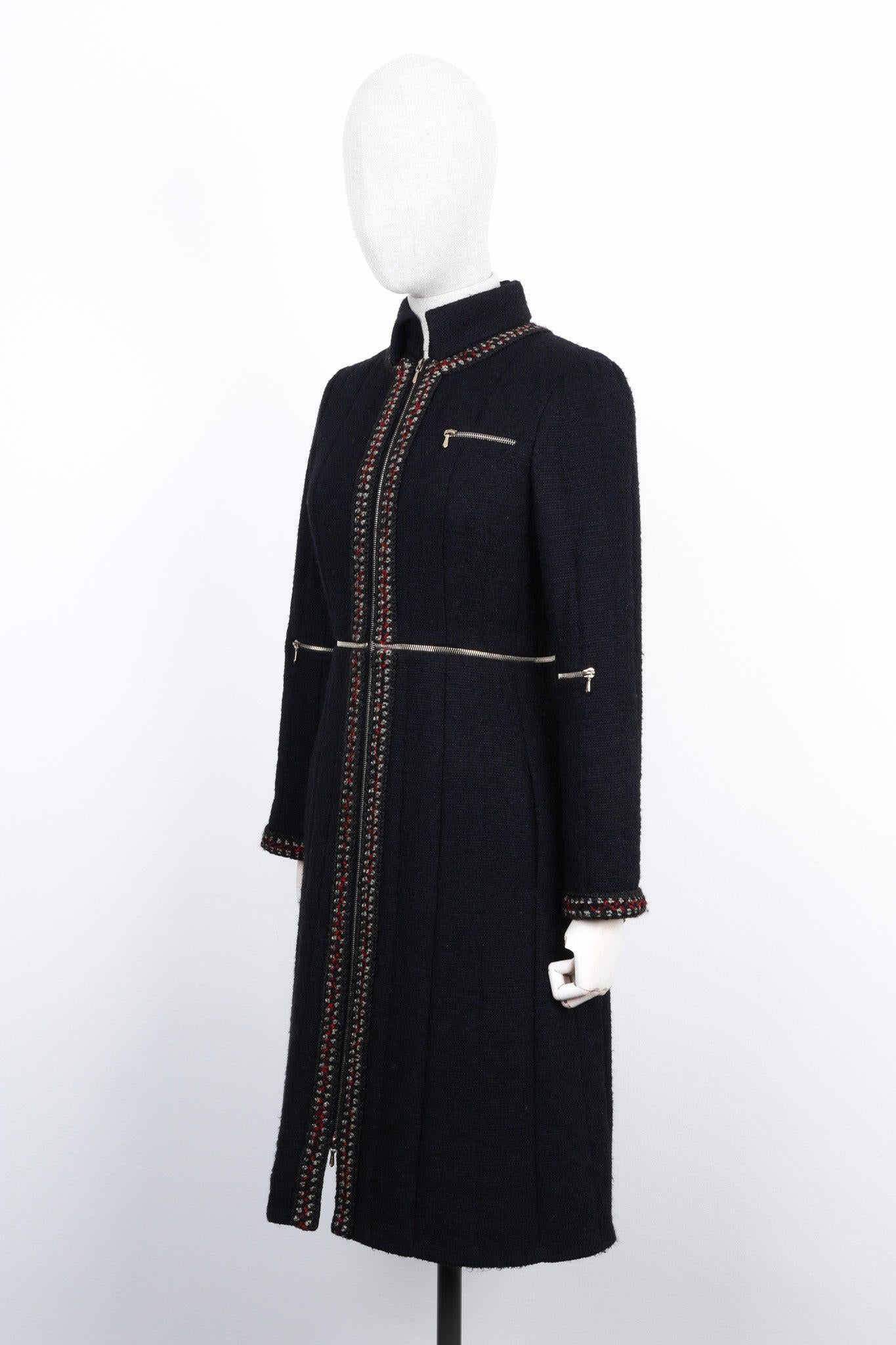 Chanel Paris / Shanghai Runway Black Tweed Coat 50 FR 1