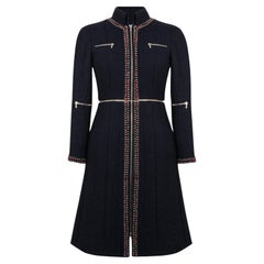 Chanel Paris / Shanghai Runway Black Tweed Coat 50 FR