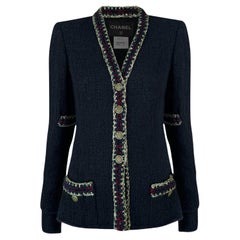 CHANEL Paris / Shanghai Statement Black Tweed Jacket 36 FR