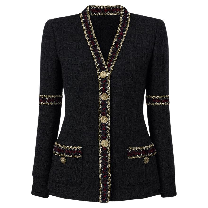 CHANEL Paris / Shanghai Statement Veste en tweed noir 36 FR en vente