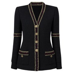 Chanel Paris / Shanghai Statement Giacca in tweed nero 36 FR