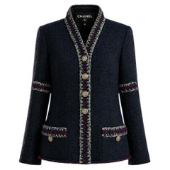 CHANEL Paris / Shanghai Statement Black Tweed Jacket 36 FR