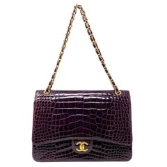 Chanel Paris Shiny Purple Crocodile Maxi Jumbo Timeless Bag, 2012