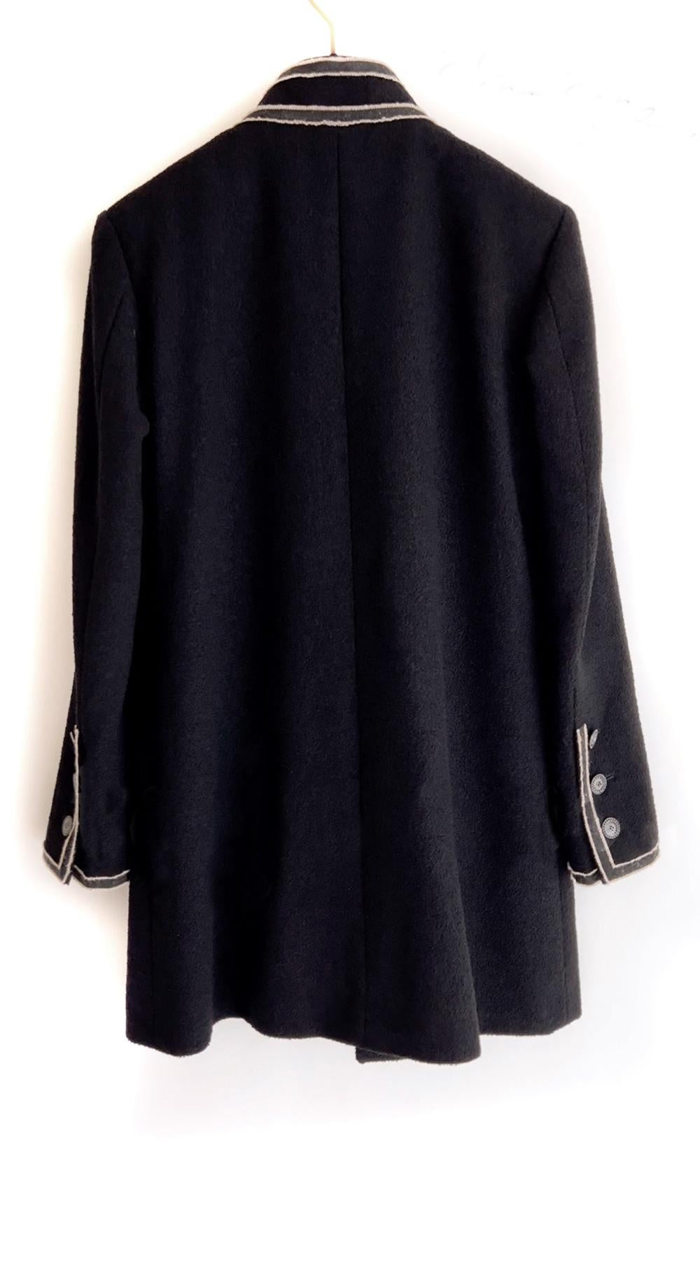Chanel Paris / Singapore Black Tweed Coat 3