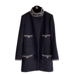 Chanel Paris / Singapore Black Tweed Coat