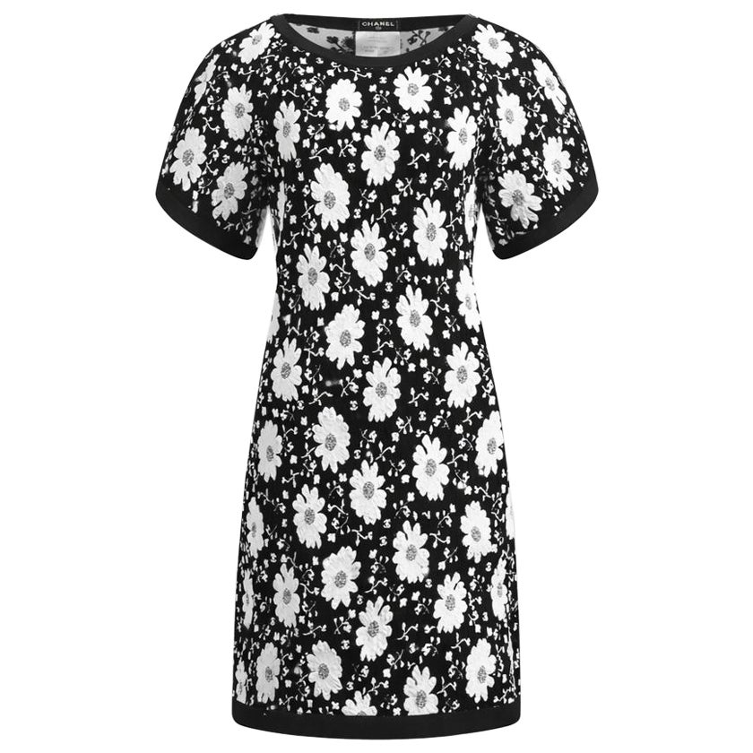 Chanel Paris / Singapore CC Logo Camellias Dress 34 FR